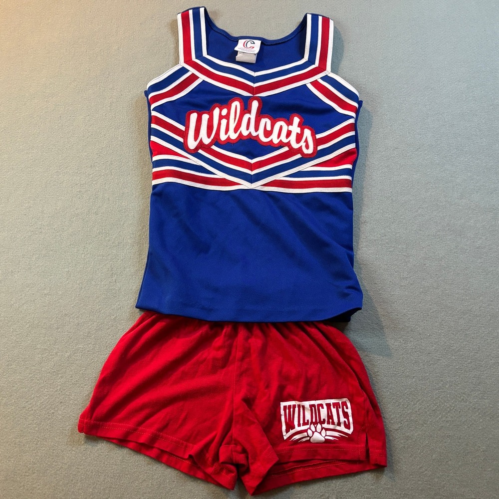Wildcats Cheerleading Uniform Set Womens S Blue Red White Costume Halloween